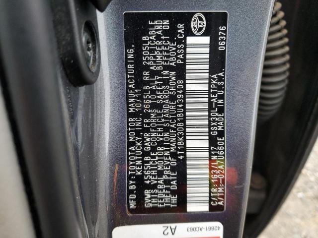 4T1BK3DB1BU439408 - 2011 TOYOTA AVALON BASE 灰色 照片 12