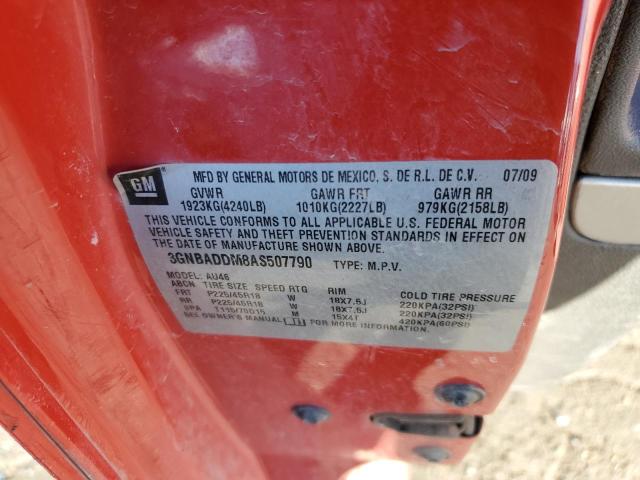 3GNBADDM8AS507790 - 2010 CHEVROLET HHR SS 红色 照片 12