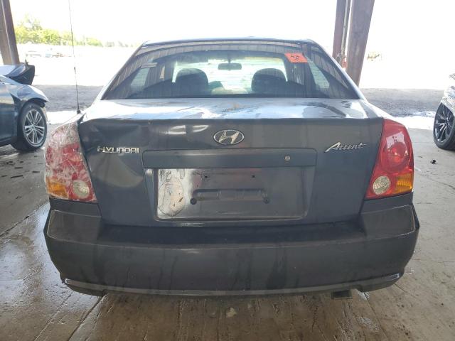 KMHCG45C25U670020 - 2005 HYUNDAI ACCENT GL BLACK photo 6