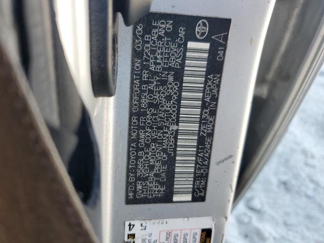 JTDBR32E060079090 - 2006 TOYOTA COROLLA CE SILVER photo 12