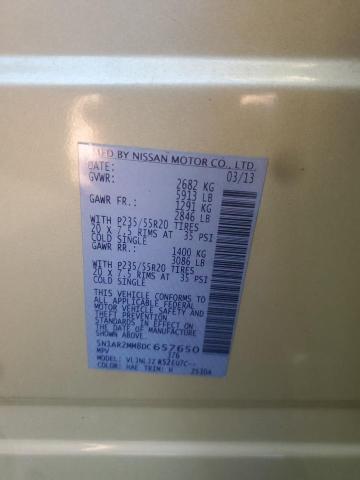 5N1AR2MM8DC657650 - 2013 NISSAN PATHFINDER S Złoty zdjęcie 13