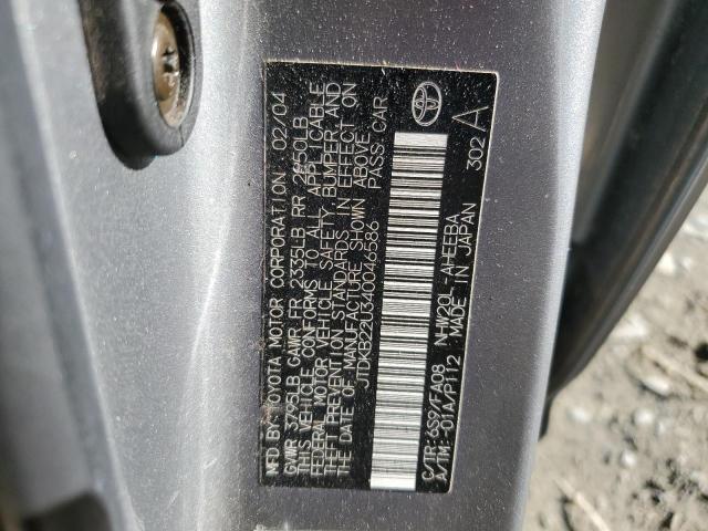 JTDKB22U340046586 - 2004 TOYOTA PRIUS 灰色 照片 12