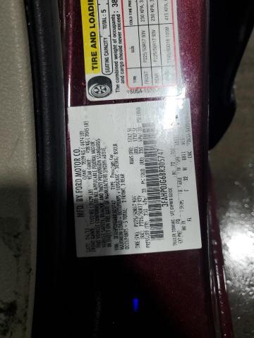 3FAHP0JG6BR305747 - 2011 FORD FUSION SEL MAROON photo 13