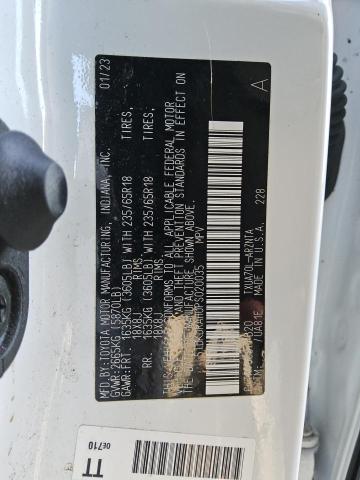 5TDKDRAH0PS020035 - 2023 TOYOTA HIGHLANDER L WHITE photo 14