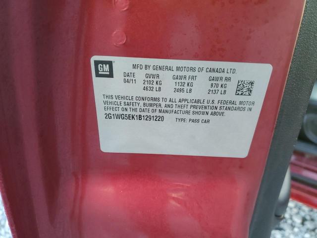 2G1WG5EK1B1291220 - 2011 CHEVROLET IMPALA LT 勃艮第红 照片 13