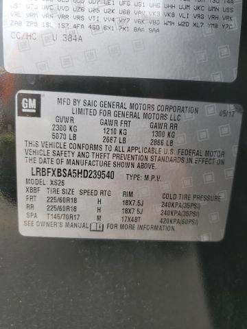 LRBFXBSA5HD239540 - 2017 BUICK ENVISION ESSENCE BLACK photo 13