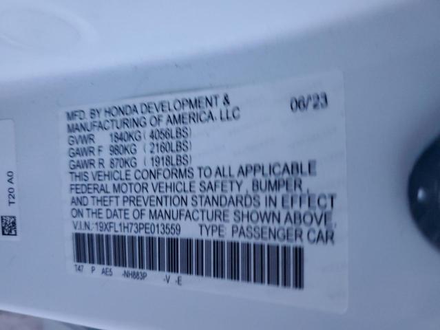 19XFL1H73PE013559 - 2023 HONDA CIVIC EXL თეთრი ფოტო 13