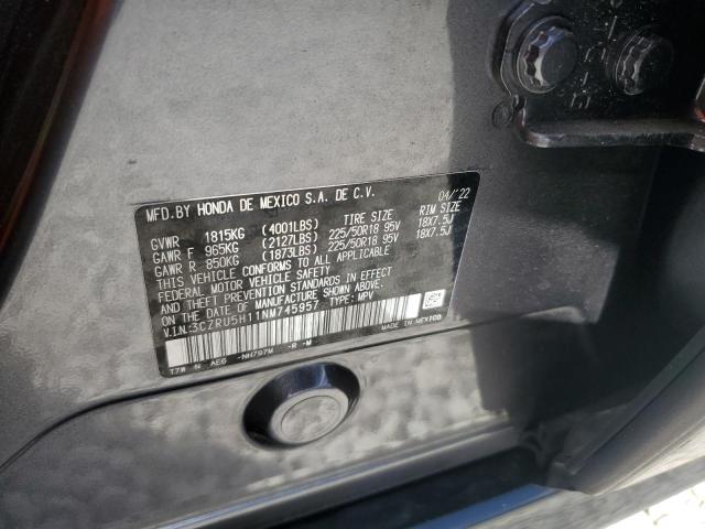 3CZRU5H11NM745957 - 2022 HONDA HR-V SPORT 灰色 照片 13