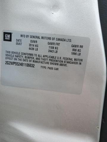 2G2WP552481106632 - 2008 PONTIAC GRAND PRIX 银色 照片 12