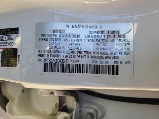 JM3TB2DV9D0406140 - 2013 MAZDA CX-9 GRAND TOURING WHITE photo 14