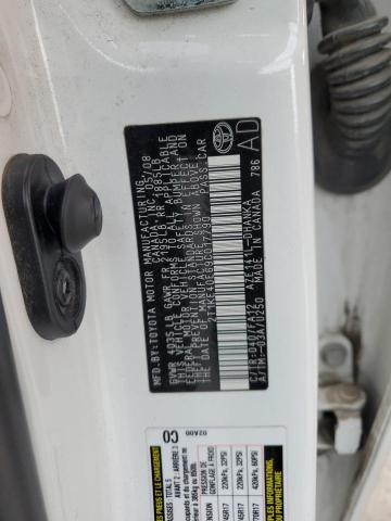 2T1KE40E69C017790 - 2009 TOYOTA COROLLA MA S WHITE photo 12