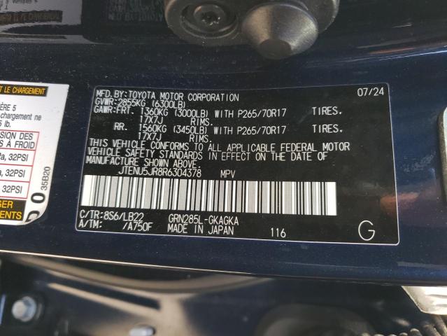 JTENU5JR8R6304378 - 2024 TOYOTA 4RUNNER SR5/SR5 PREMIUM ლურჯი ფოტო 13