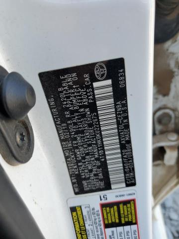 4T1B11HK0KU222675 - 2019 TOYOTA CAMRY L WHITE photo 12