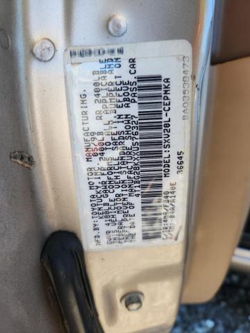 4T1BG28KXXU576327 - 1999 TOYOTA CAMRY CE 米色 照片 12