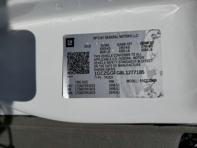 1GCZGGFG8L1277185 - 2020 CHEVROLET EXPRESS G3 白色 照片 12