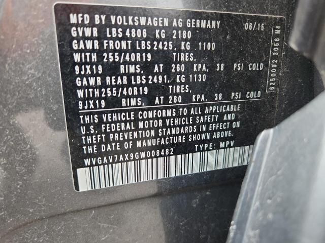 WVGAV7AX9GW008482 - 2016 VOLKSWAGEN TIGUAN S GRAY photo 13