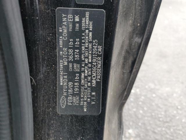 KMHCM36C49U139425 - 2009 HYUNDAI ACCENT GS BLACK photo 12