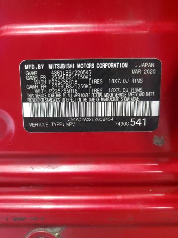 JA4AD2A32LZ039454 - 2020 MITSUBISHI OUTLANDER ES RED photo 13