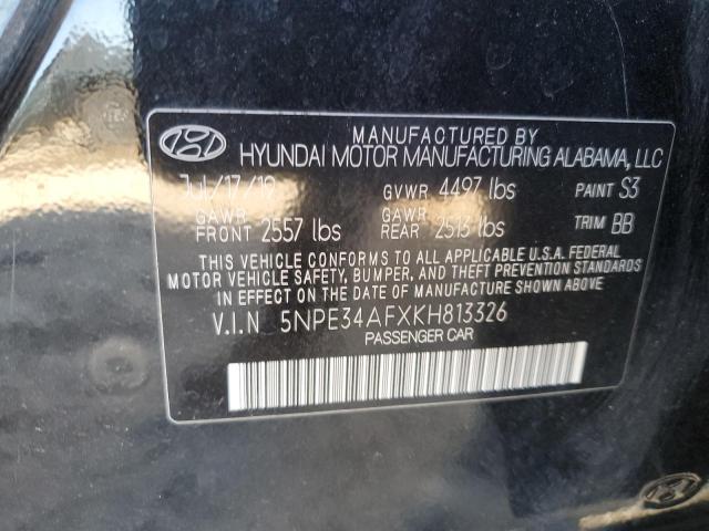 5NPE34AFXKH813326 - 2019 HYUNDAI SONATA LIMITED BLACK photo 13