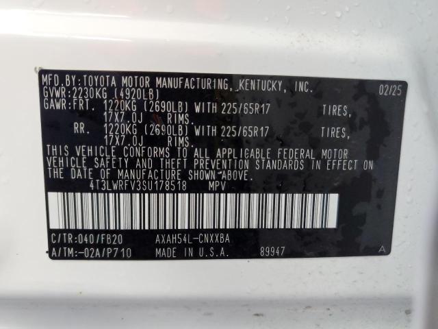 4T3LWRFV3SU178518 - 2025 TOYOTA RAV4 LE 白色 照片 13