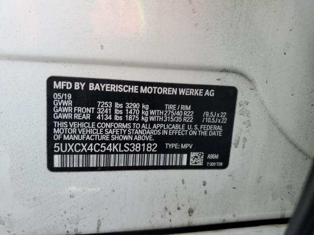 5UXCX4C54KLS38182 - 2019 BMW X7 XDRIVE50I WHITE photo 13