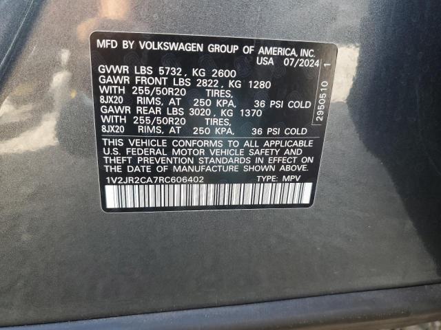 1V2JR2CA7RC606402 - 2024 VOLKSWAGEN ATLAS SE رمادي صورة 14