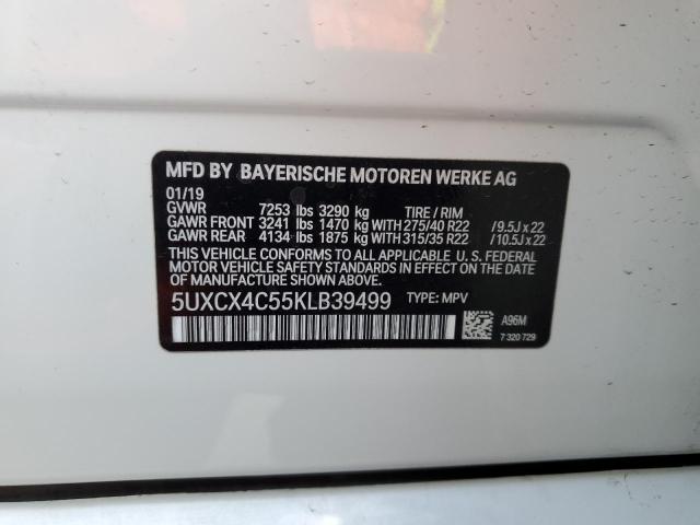 5UXCX4C55KLB39499 - 2019 BMW X7 XDRIVE50I WHITE photo 13