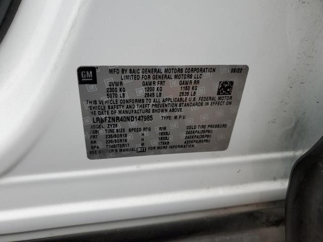 LRBFZNR40ND147985 - 2022 BUICK ENVISION ESSENCE თეთრი ფოტო 13