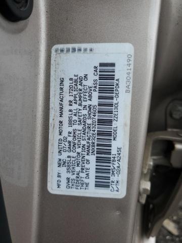 1NXBR32E43Z074605 - 2003 TOYOTA COROLLA CE ყავისფერი ფოტო 12