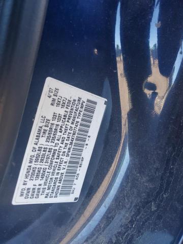 5FNRL384X7B077476 - 2007 HONDA ODYSSEY EX BLUE photo 12