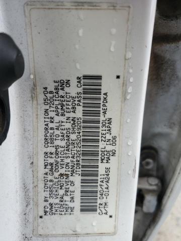 JTDBR32E252049205 - 2005 TOYOTA COROLLA CE WHITE photo 13