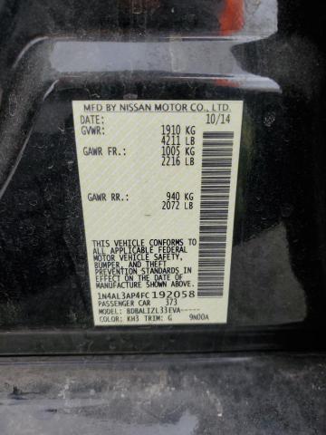 1N4AL3AP4FC192058 - 2015 NISSAN ALTIMA 2.5 BLACK photo 12