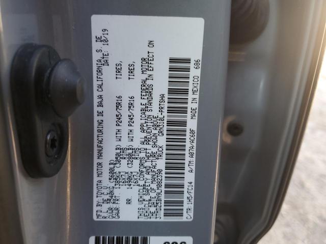 3TMDZ5BN9LM082390 - 2020 TOYOTA TACOMA DOUBLE CAB ნაცრისფერი ფოტო 13