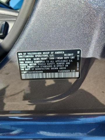 1VWBT7A31HC054996 - 2017 VOLKSWAGEN PASSAT SE GRAY photo 12