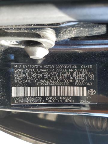 JTDKN3DU3D5593130 - 2013 TOYOTA PRIUS შავი ფოტო 13