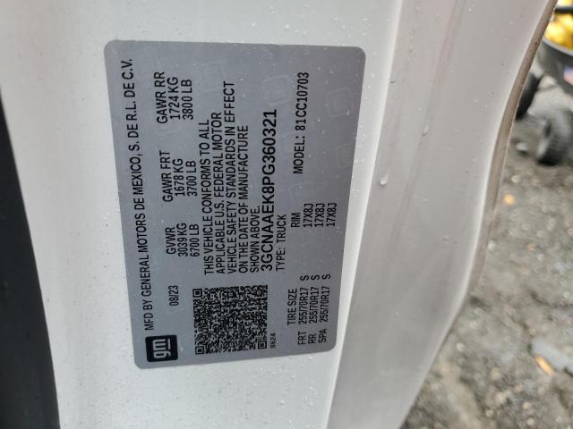 3GCNAAEK8PG360321 - 2023 CHEVROLET SILVERADO C1500 白色 照片 12