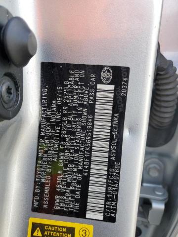 4T4BF1FK5GR519846 - 2016 TOYOTA CAMRY LE GRAY photo 12