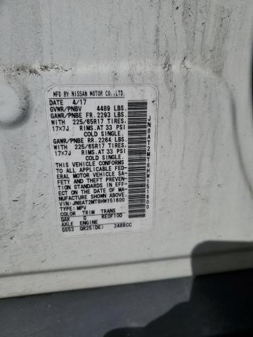 JN8AT2MT8HW151600 - 2017 NISSAN ROGUE S 白色 照片 13