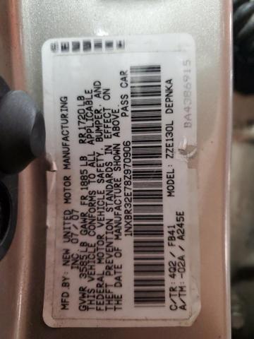 1NXBR32E78Z970906 - 2008 TOYOTA COROLLA CE TAN photo 12