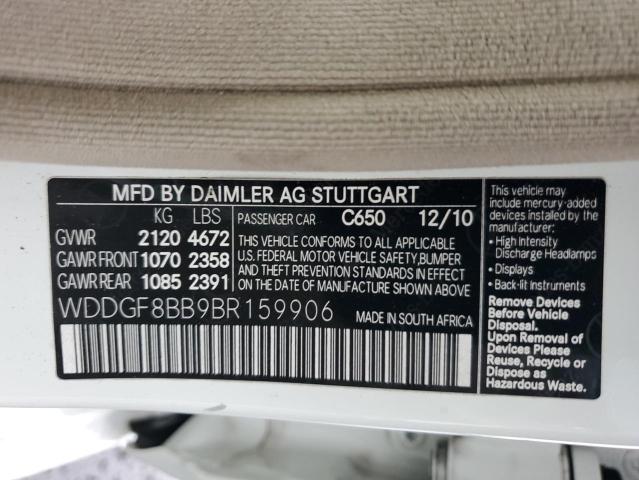 WDDGF8BB9BR159906 - 2011 MERCEDES-BENZ C 300 4MATIC WHITE photo 12