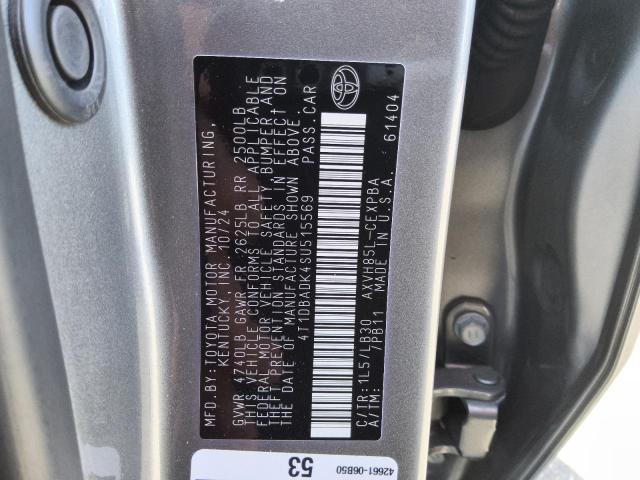 4T1DBADK4SU515569 - 2025 TOYOTA CAMRY XSE GRAY photo 12