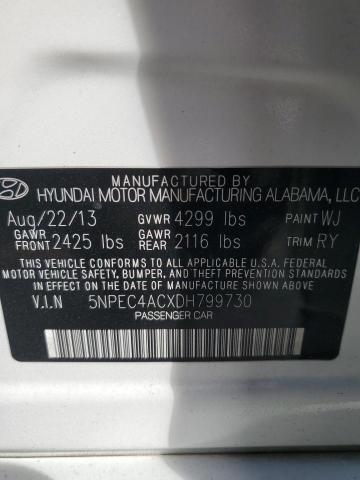 5NPEC4ACXDH799730 - 2013 HYUNDAI SONATA SE 白色 照片 13