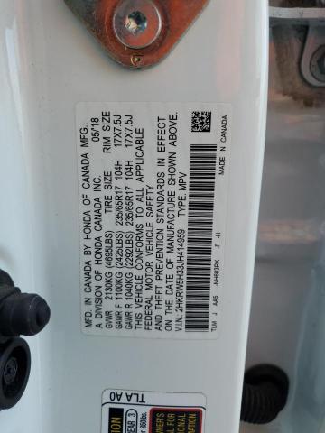 2HKRW5H33JH414959 - 2018 HONDA CR-V LX WHITE photo 13