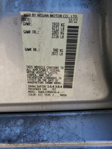 1N4AL3AP2DC164384 - 2013 NISSAN ALTIMA 2.5 SILVER photo 12