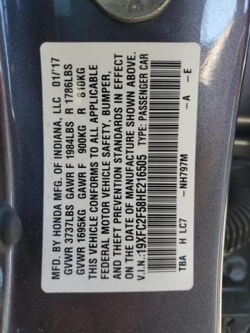 19XFC2F58HE216505 - 2017 HONDA CIVIC LX Темно-сірий фото 23