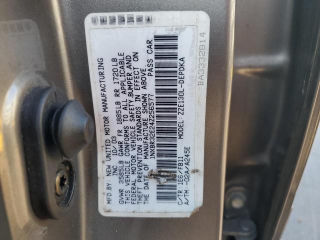 1NXBR32E24Z256577 - 2004 TOYOTA COROLLA CE GRAY photo 12