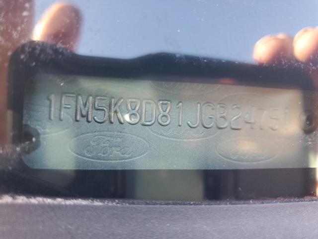 1FM5K8D81JGB24751 - 2018 FORD EXPLORER XLT გრაფიტი ფოტო 12