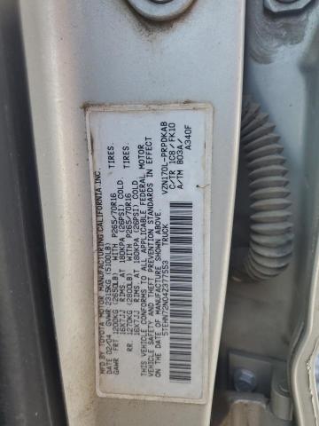 5TEHN72N04Z377553 - 2004 TOYOTA TACOMA DOUBLE CAB SILVER photo 12
