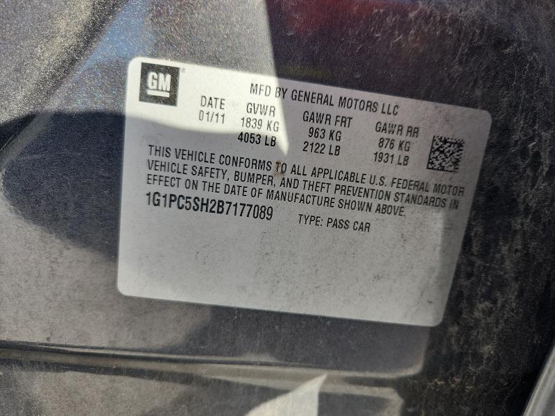 1G1PC5SH2B7177089 - 2011 CHEVROLET CRUZE LS 灰色 照片 12