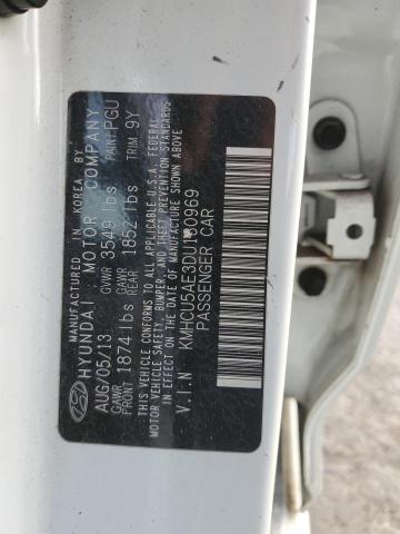 KMHCU5AE3DU130969 - 2013 HYUNDAI ACCENT GLS 白色 照片 12